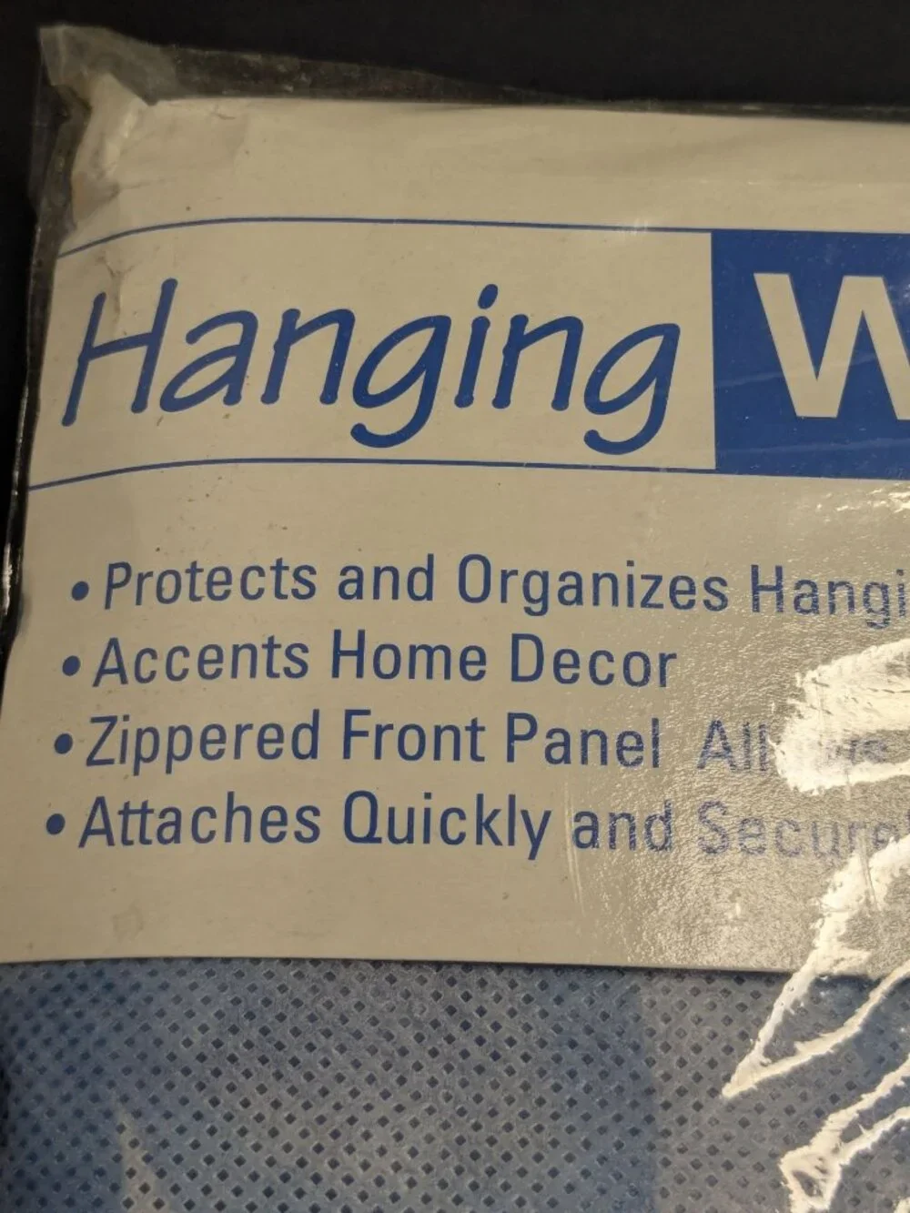 Vtg. Hanging Wardrobe Blue & White Floral Zippered Front Sav-On Osco Albertsons